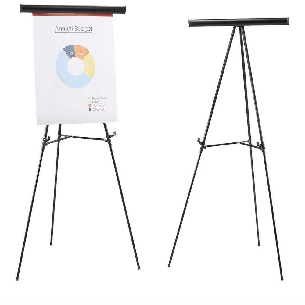 Adjustable Display Easel 35”-65” Aluminum Tripod Stand Holds 20 lbs Presentation